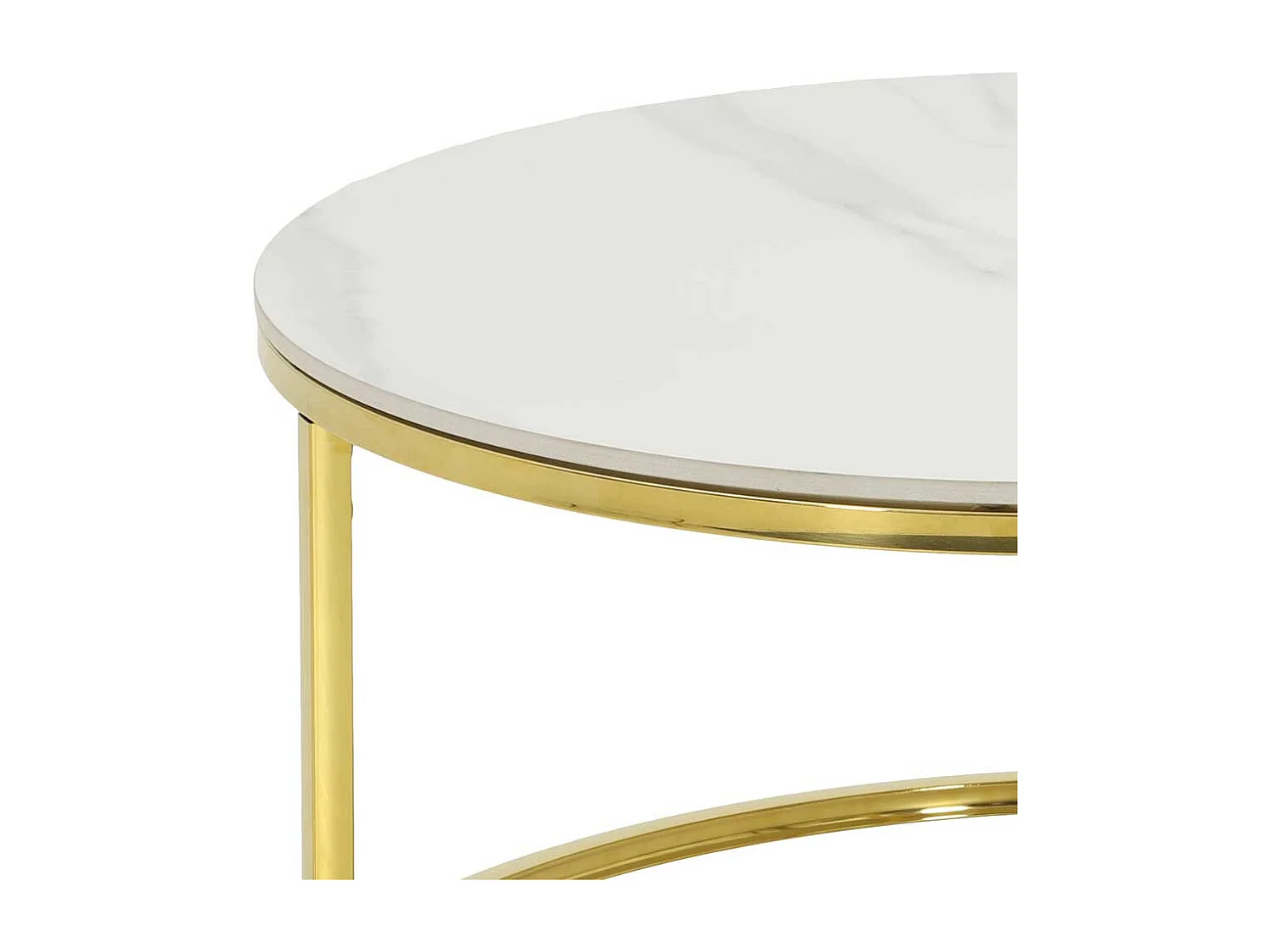 Couchtisch mit runder Tischplatte Weiß (zweiteilig)