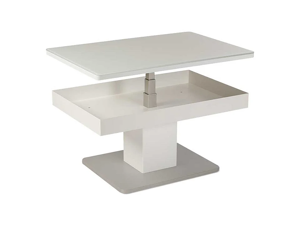 Wohnzimmer Couchtisch in Weiß höhenverstellbar