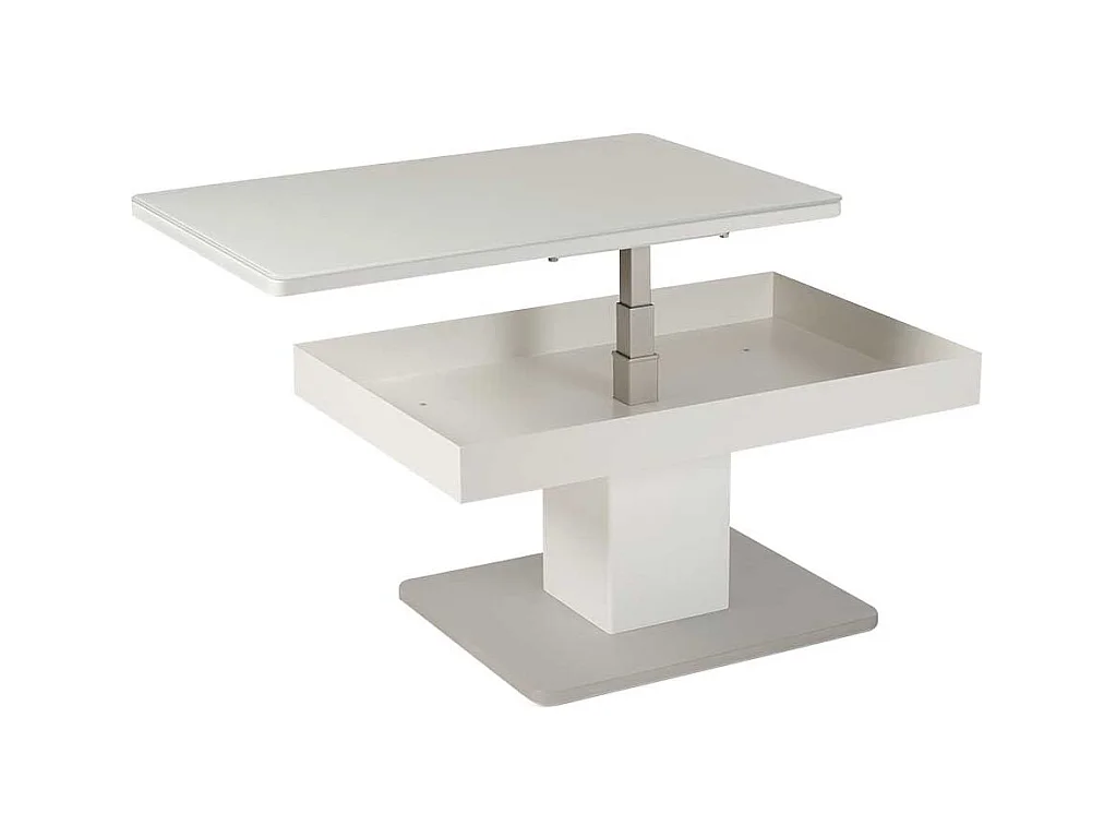 Wohnzimmer Couchtisch in Weiß höhenverstellbar