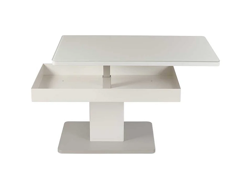 Wohnzimmer Couchtisch in Weiß höhenverstellbar