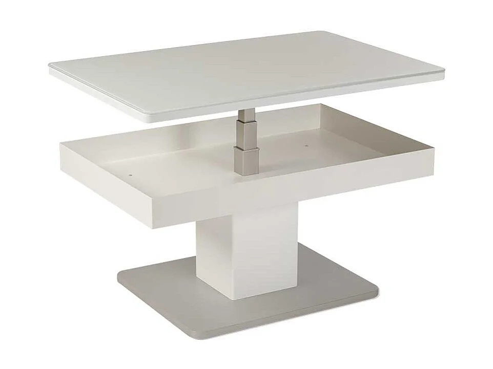 Wohnzimmer Couchtisch in Weiß höhenverstellbar