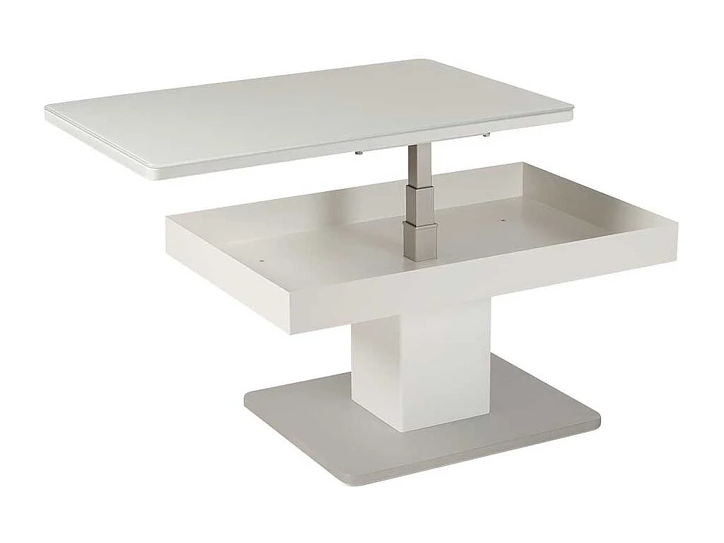 Wohnzimmer Couchtisch in Weiß höhenverstellbar