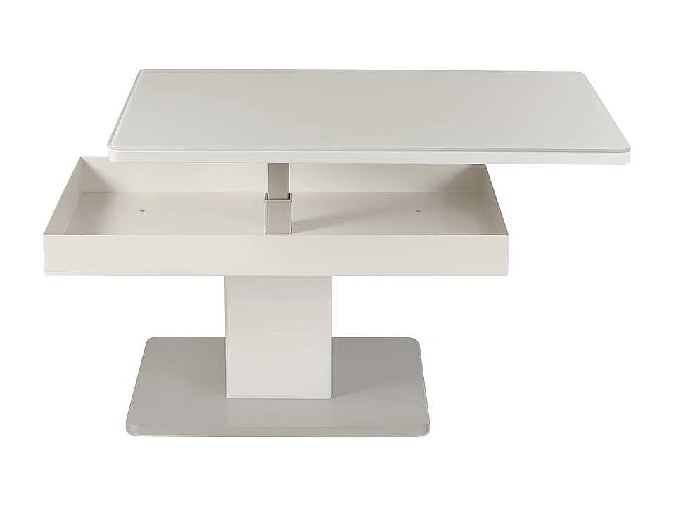 Wohnzimmer Couchtisch in Weiß höhenverstellbar
