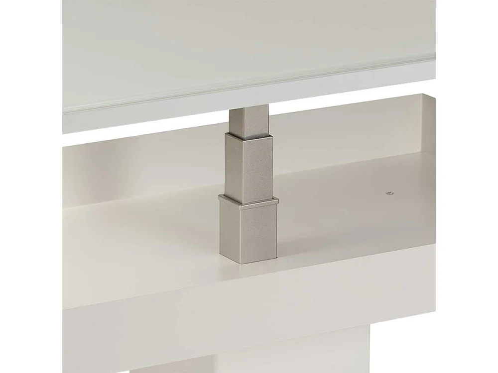 Wohnzimmer Couchtisch in Weiß höhenverstellbar