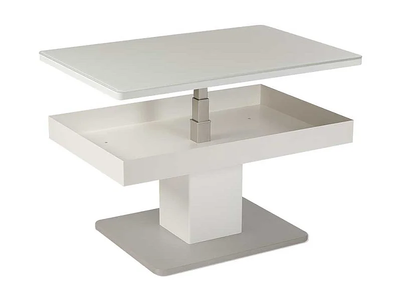 Wohnzimmer Couchtisch in Weiß höhenverstellbar