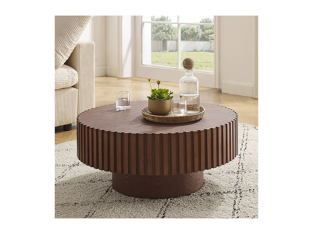 Couchtisch Wohnzimmertisch in Walnussfarben 80 cm breit