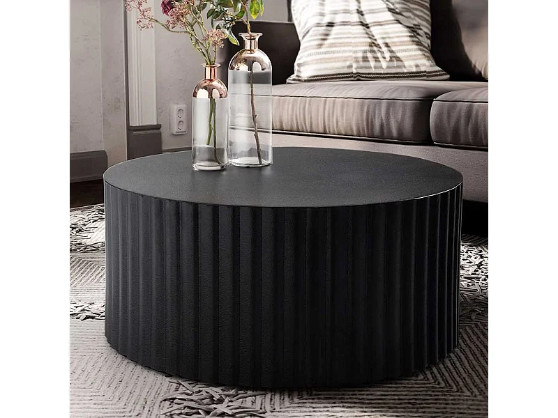 Couchtisch Designtisch in runder Form - Schwarz