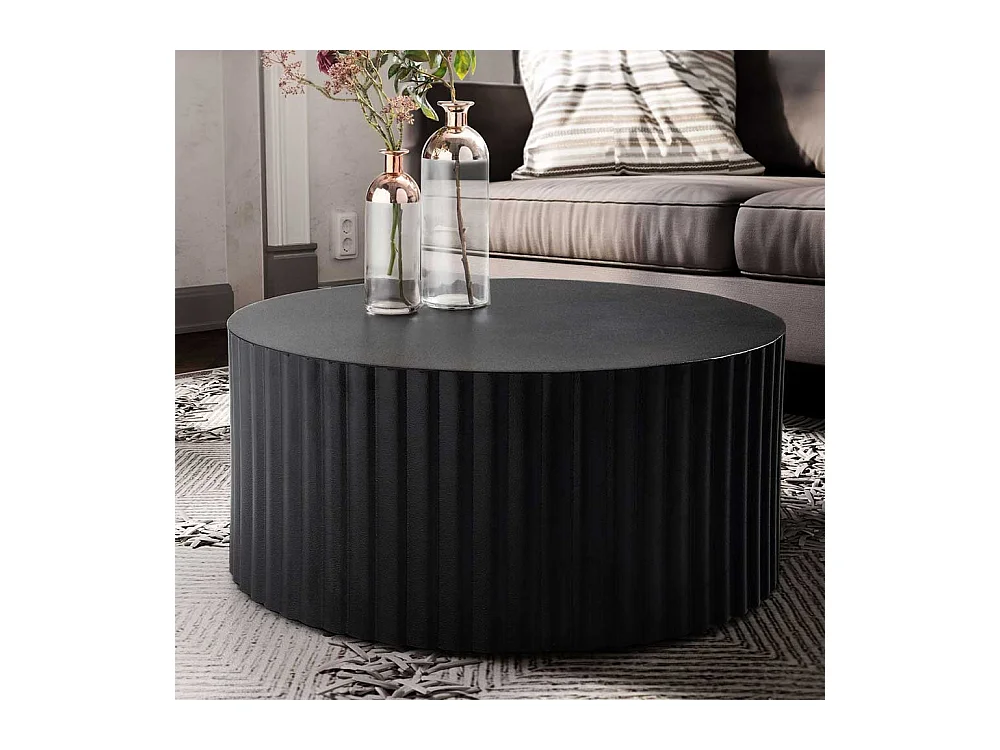 Couchtisch Designtisch in runder Form - Schwarz