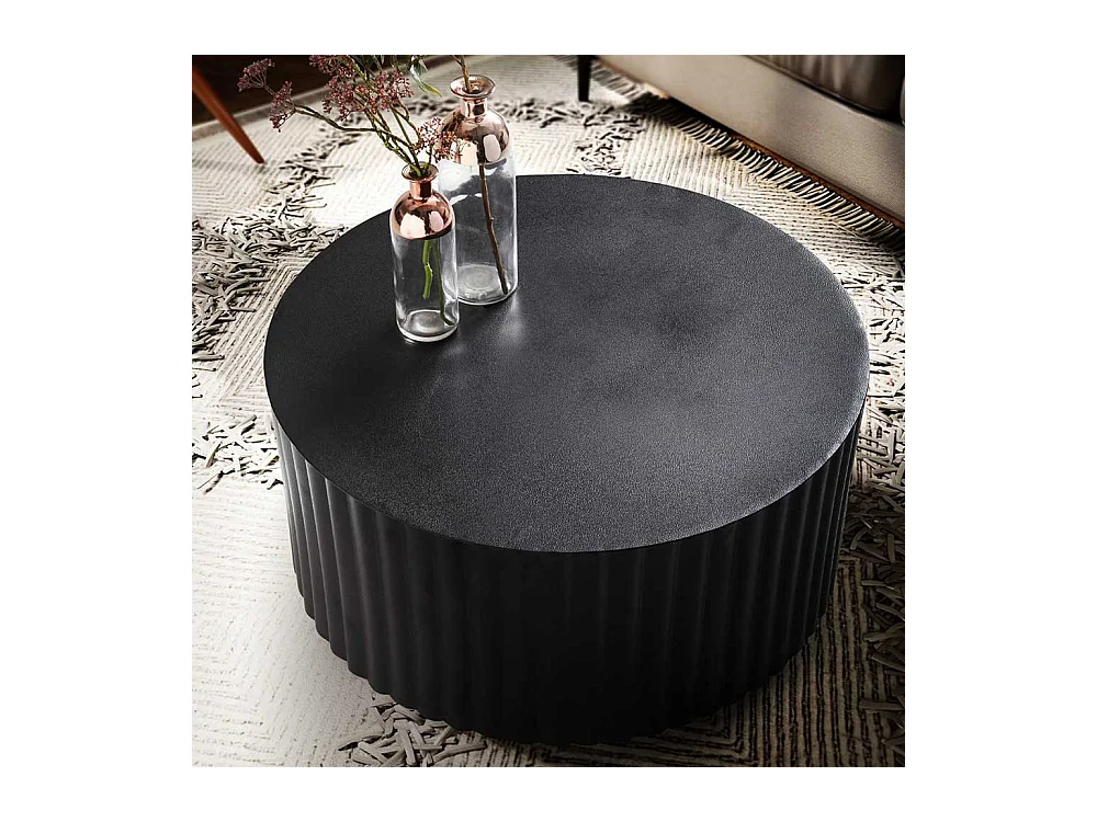 Couchtisch Designtisch in runder Form - Schwarz