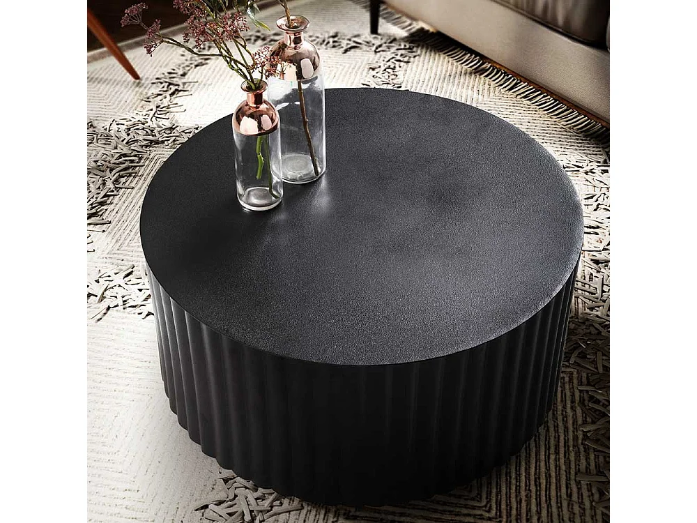 Couchtisch Designtisch in runder Form - Schwarz