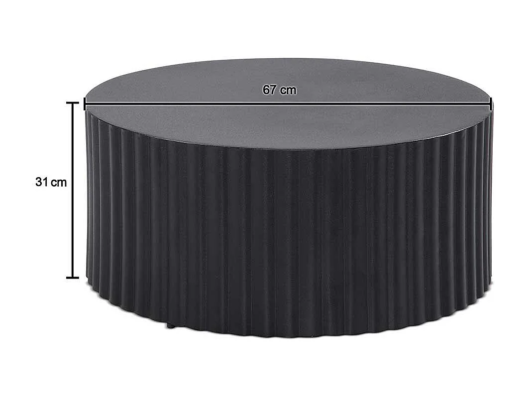 Couchtisch Designtisch in runder Form - Schwarz