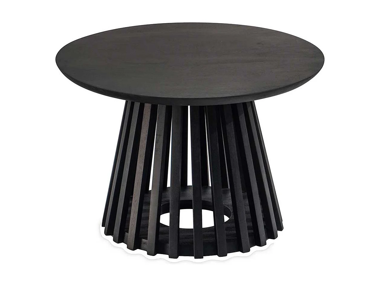 Couchtisch aus Mangobaum Massivholz Schwarz