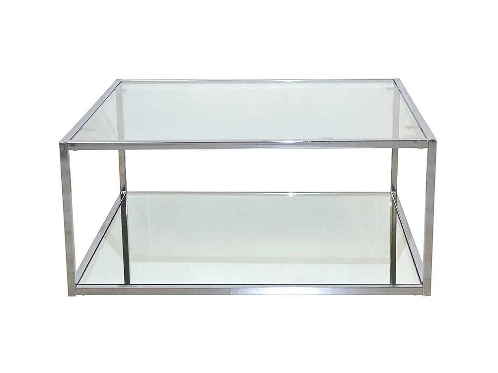 Glas Couchtisch mit Stahlgestell Chromfarben