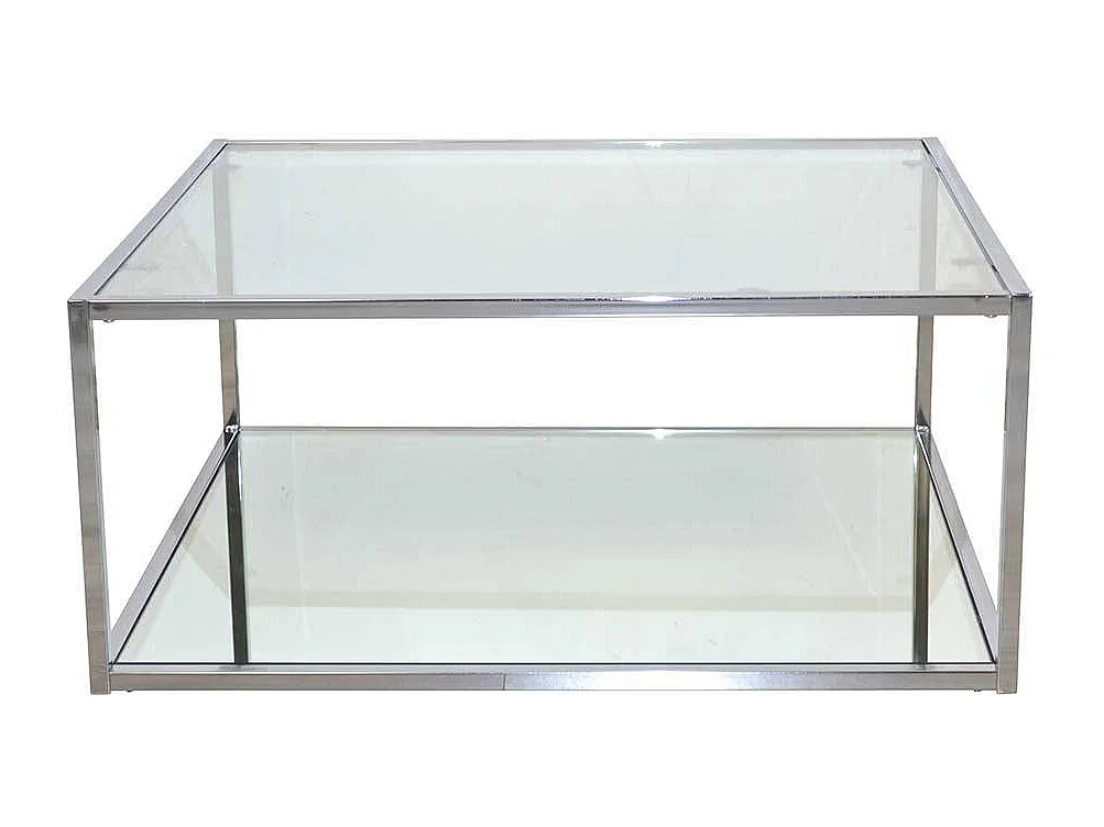Glas Couchtisch mit Stahlgestell Chromfarben