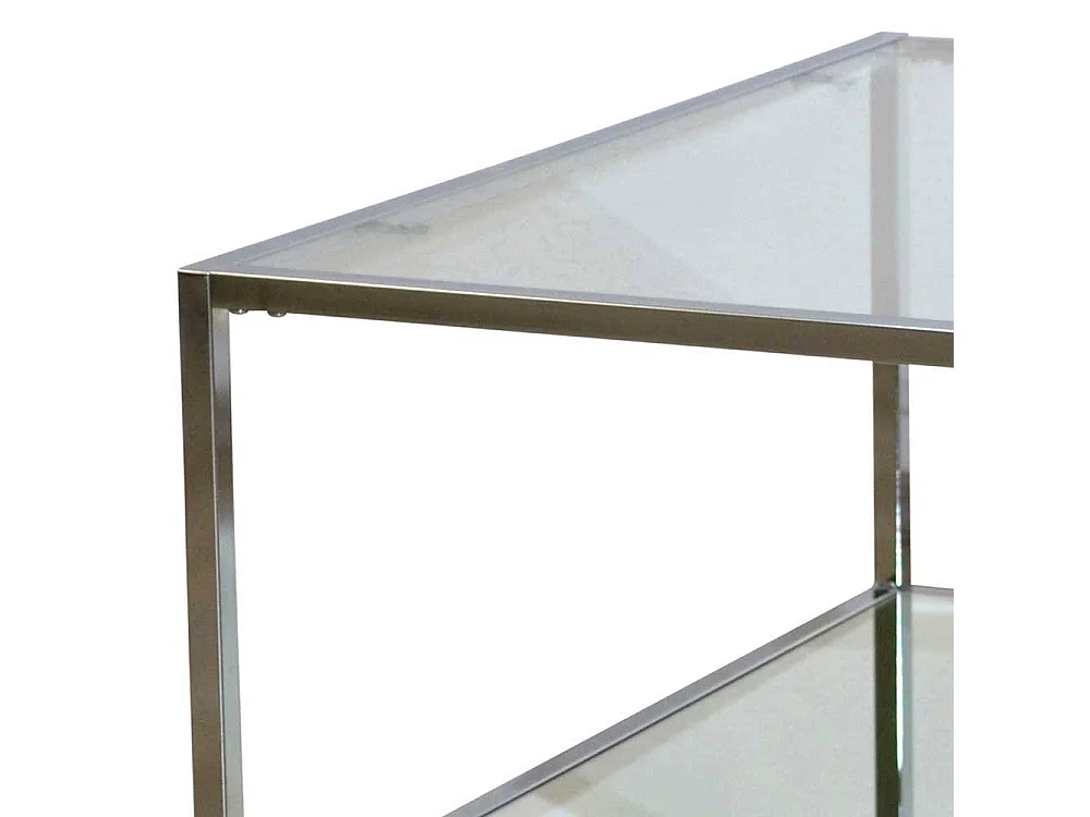 Glas Couchtisch mit Stahlgestell Chromfarben
