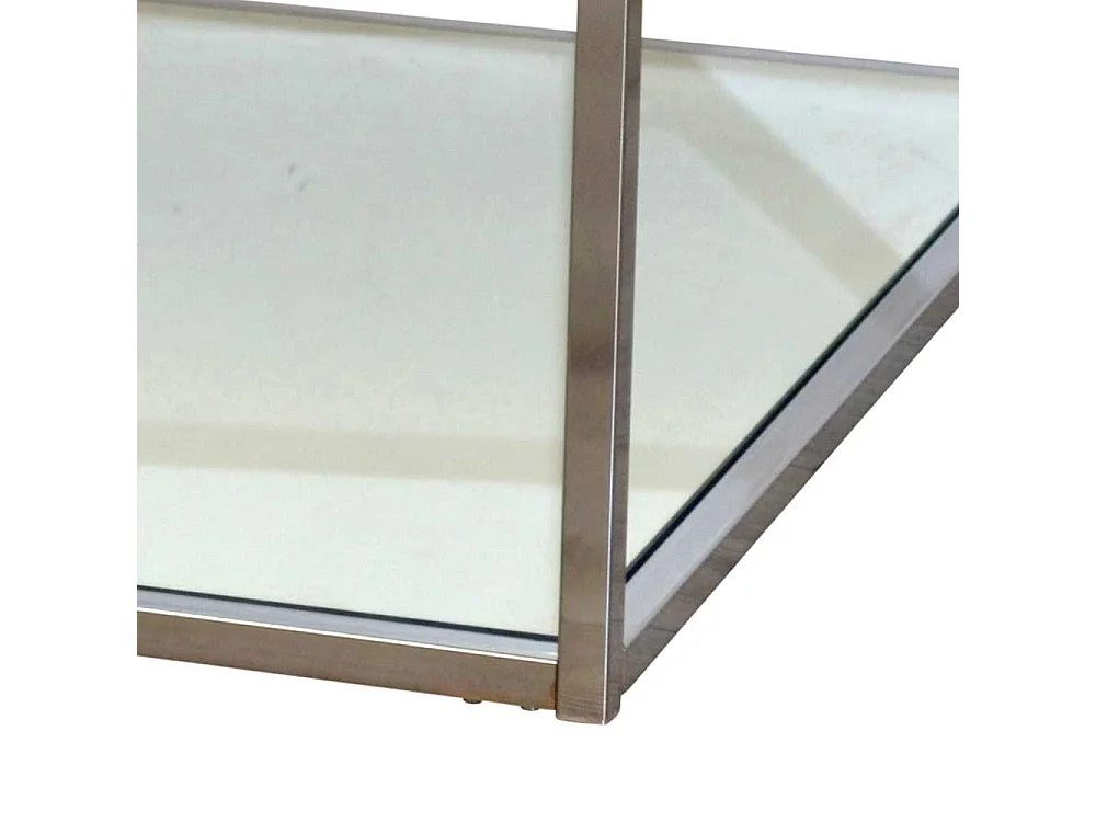 Glas Couchtisch mit Stahlgestell Chromfarben