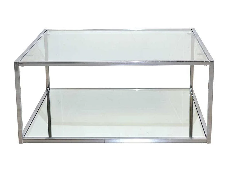 Glas Couchtisch mit Stahlgestell Chromfarben