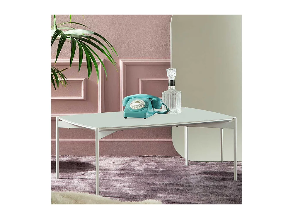 Designercouchtisch mit Keramikplatte Wei�