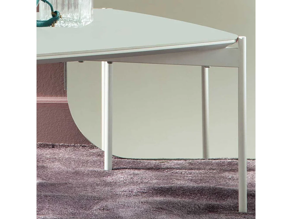 Designercouchtisch mit Keramikplatte Weiß