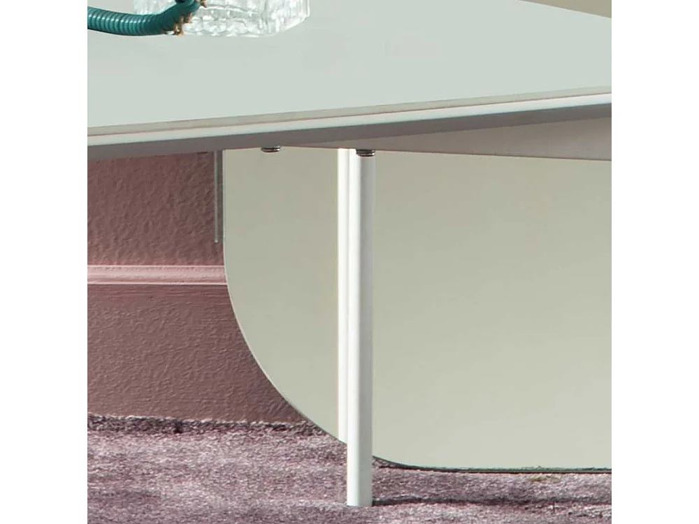 Designercouchtisch mit Keramikplatte Weiß