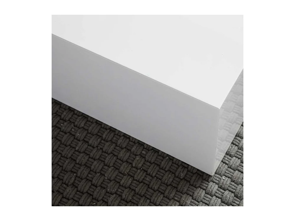 Block Couchtisch Hochglanz in Weiß 60x30x60 cm