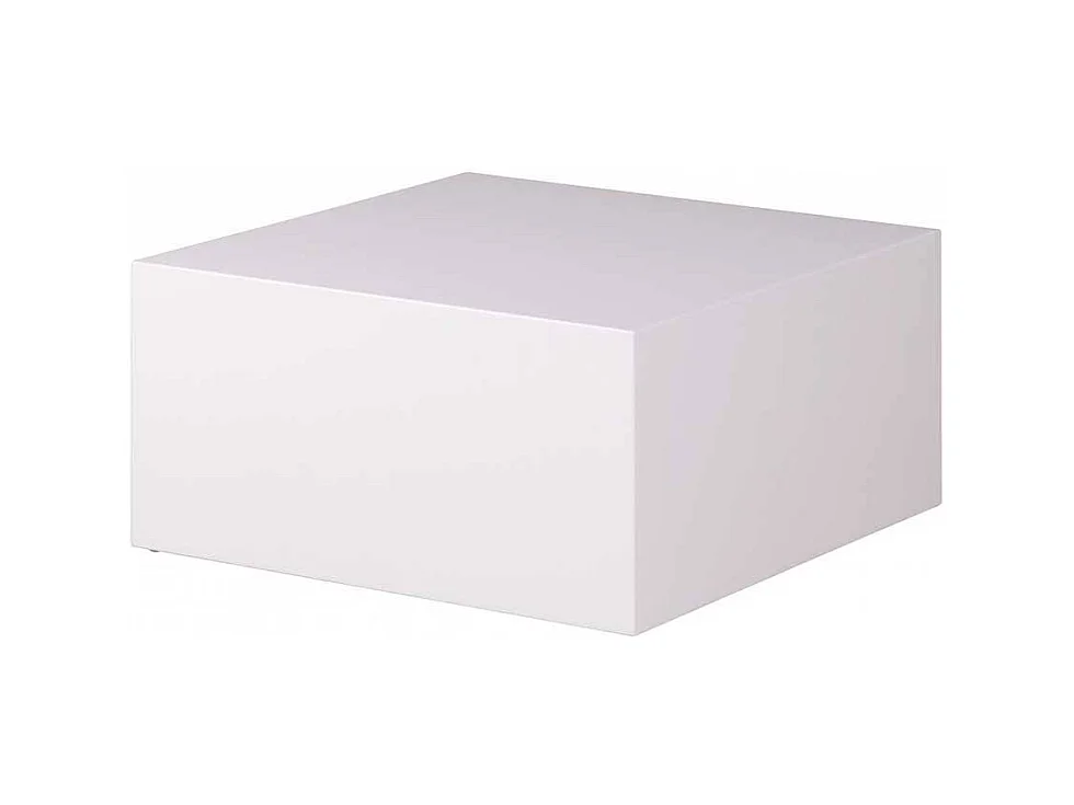 Block Couchtisch Hochglanz in Weiß 60x30x60 cm