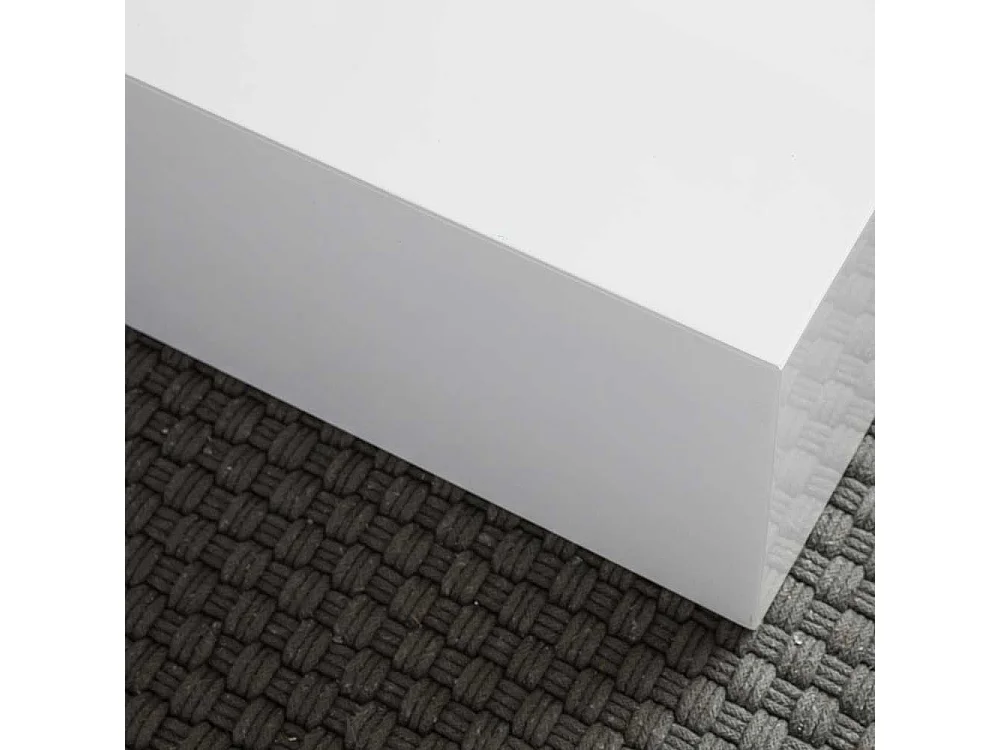 Block Couchtisch Hochglanz in Weiß 60x30x60 cm