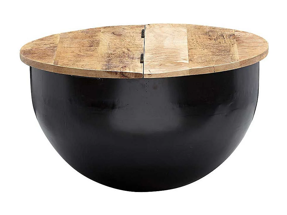 Truhentisch Industriestil aus Mangobaum Massivholz Metall