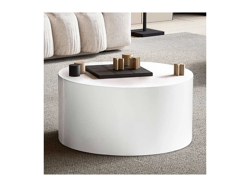 Wohnzimmertisch in Weiß Hochglanz 60 cm breit