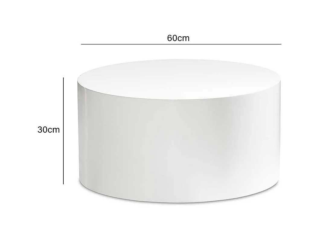 Wohnzimmertisch in Weiß Hochglanz 60 cm breit