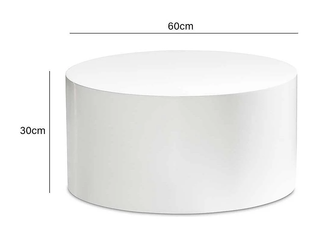 Wohnzimmertisch in Weiß Hochglanz 60 cm breit