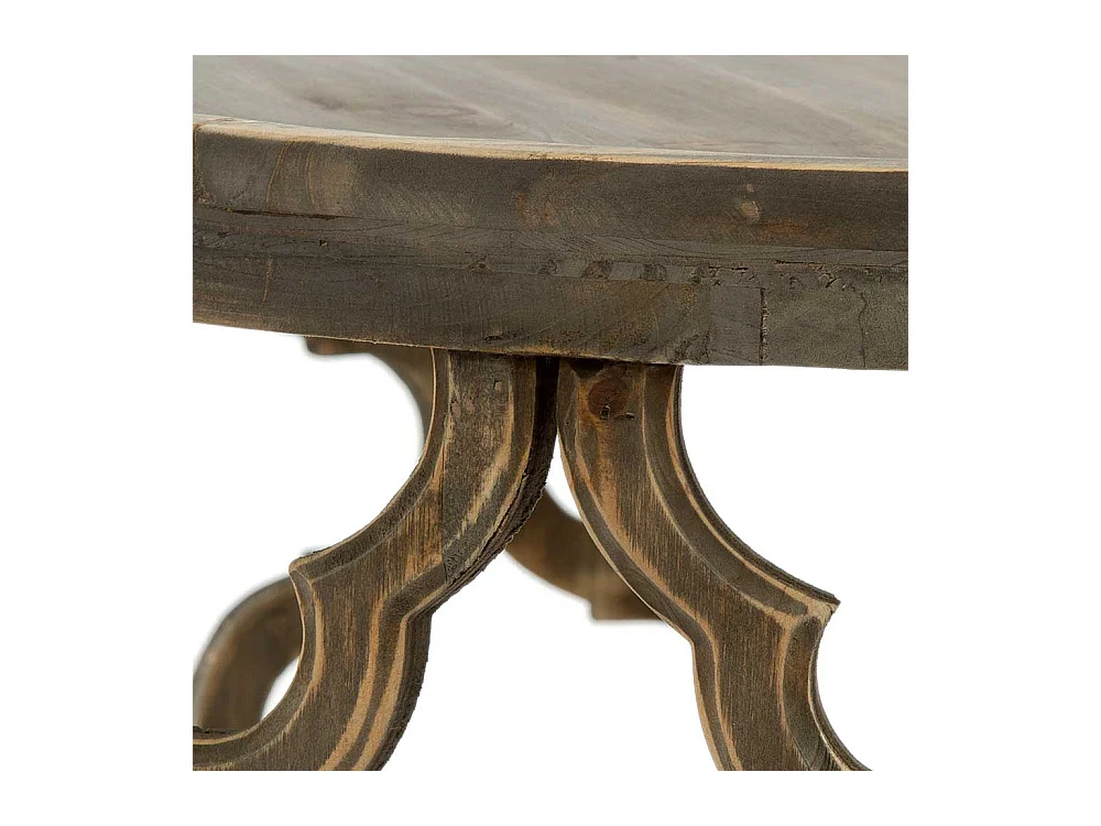 Holz Wohnzimmertisch im Vintage Look runder Tischplatte