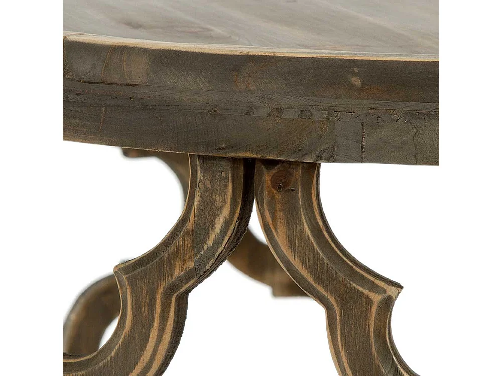 Holz Wohnzimmertisch im Vintage Look runder Tischplatte