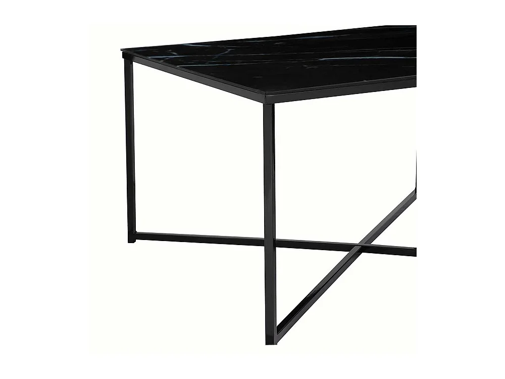 Salontisch im Retrostil Glasplatte Marmoroptik