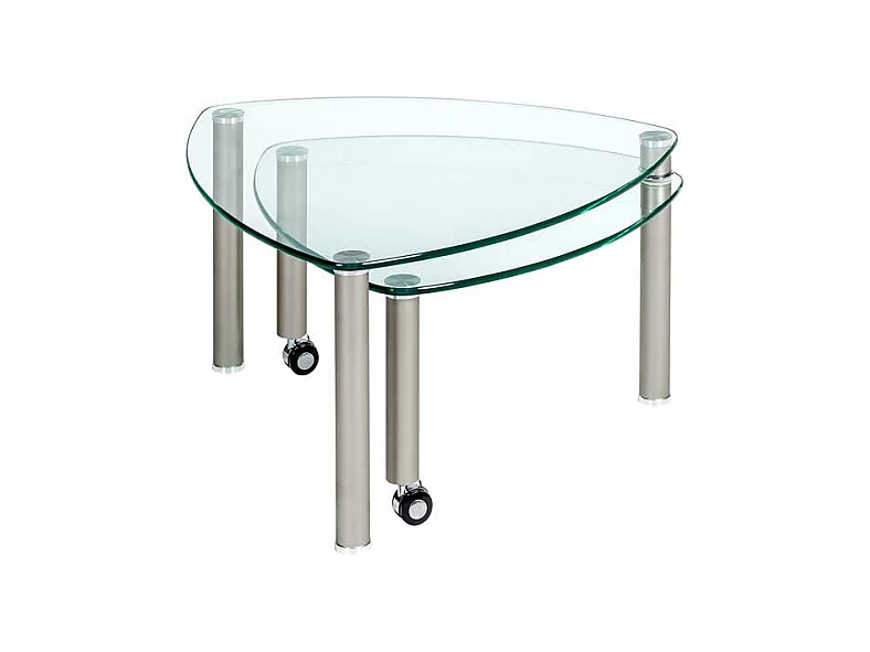 Wohnzimmer Couchtisch in Weiß Rollbar