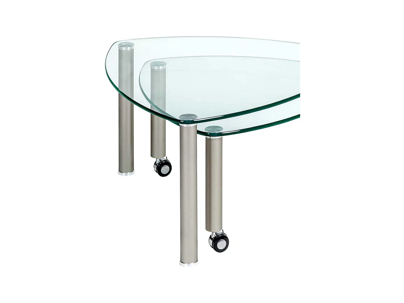 Wohnzimmer Couchtisch in Weiß Rollbar