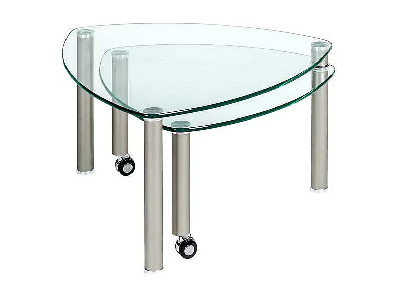 Wohnzimmer Couchtisch in Weiß Rollbar