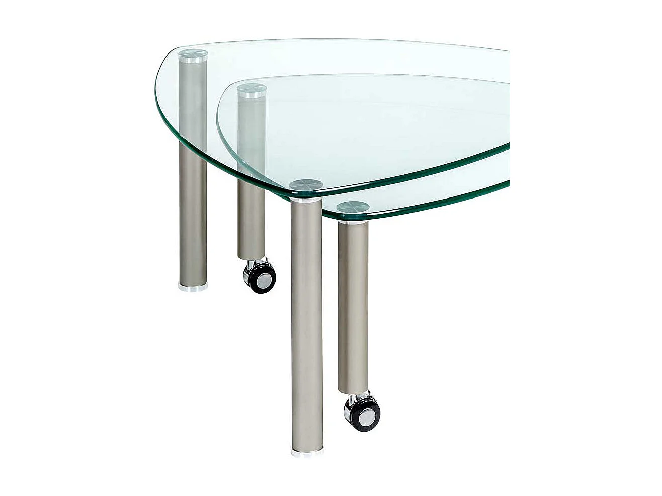 Wohnzimmer Couchtisch in Weiß Rollbar