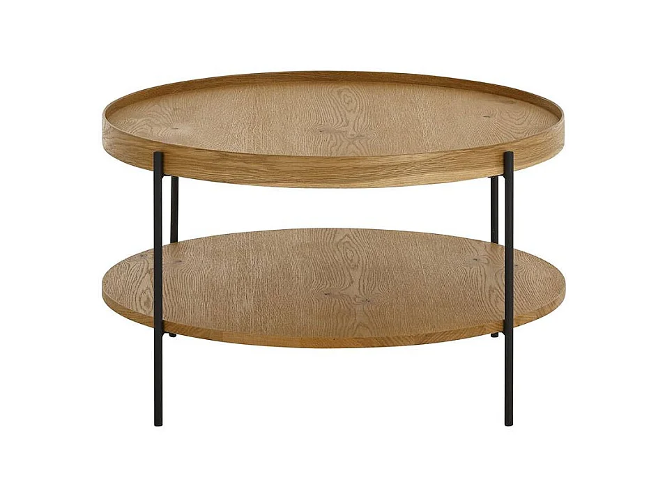 Couchtisch Sofatisch in runder Form echtholzfurniert