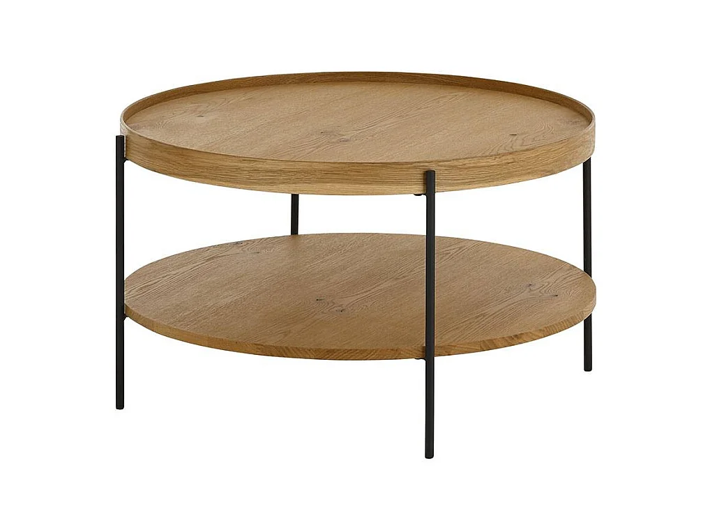 Couchtisch Sofatisch in runder Form echtholzfurniert