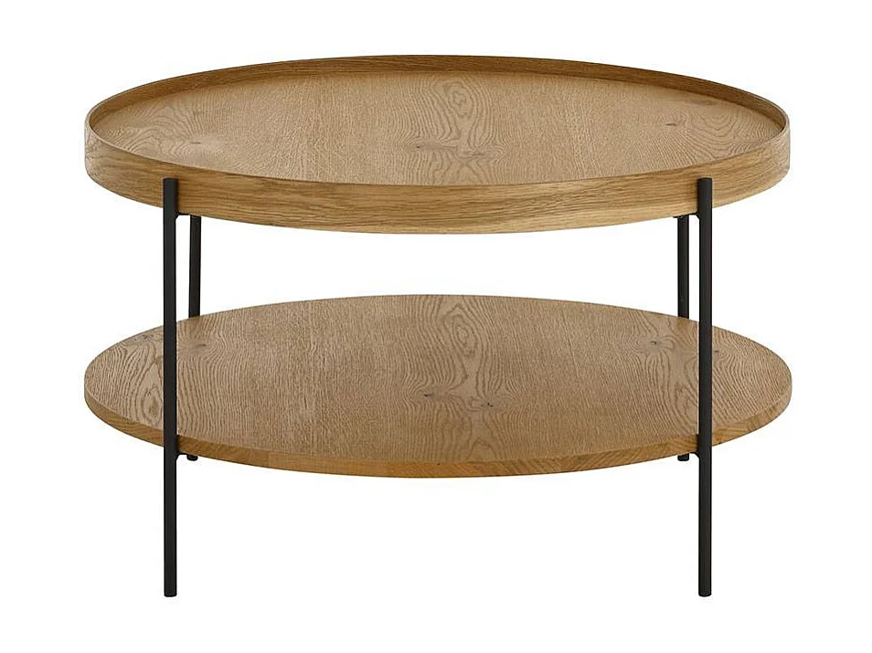 Couchtisch Sofatisch in runder Form echtholzfurniert