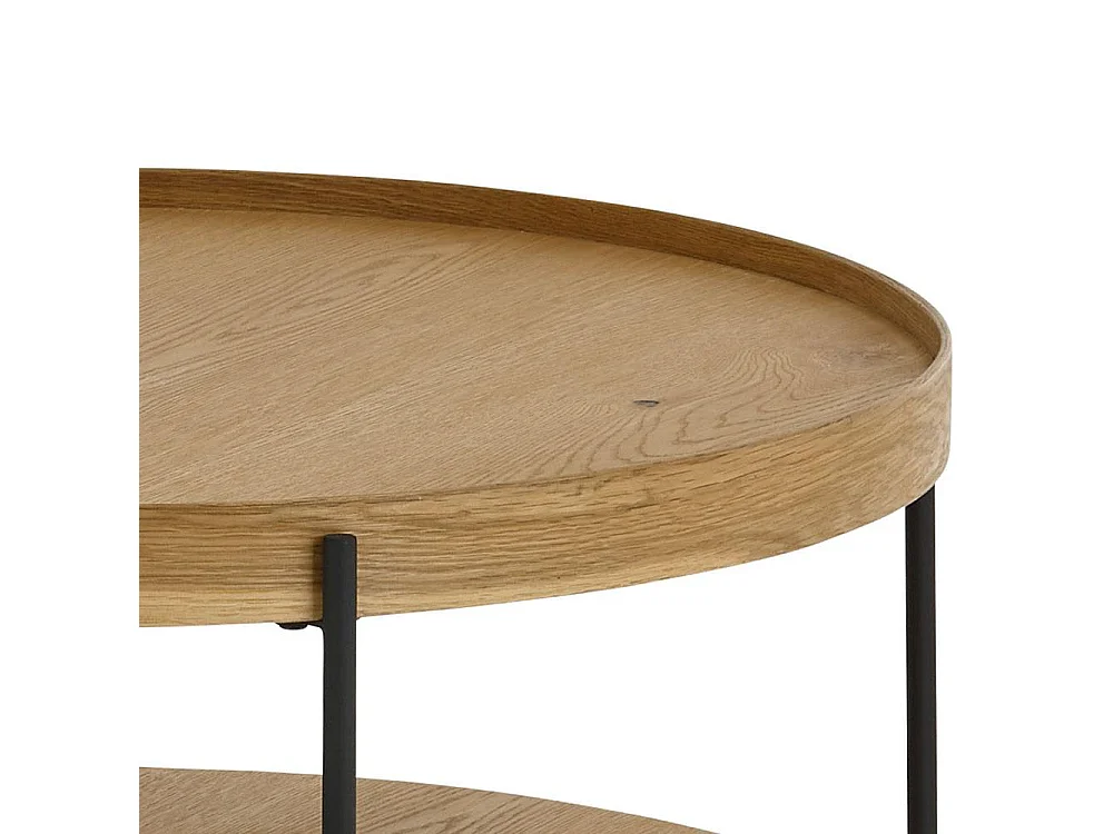 Couchtisch Sofatisch in runder Form echtholzfurniert