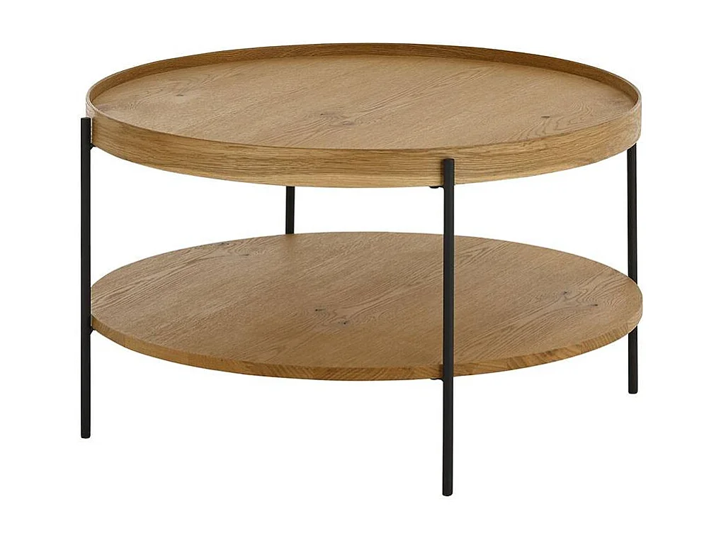 Couchtisch Sofatisch in runder Form echtholzfurniert