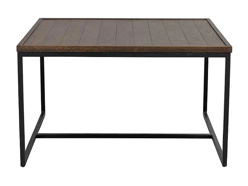 Wohnzimmertisch quadratisch in Eiche braun und Schwarz Skandi Design