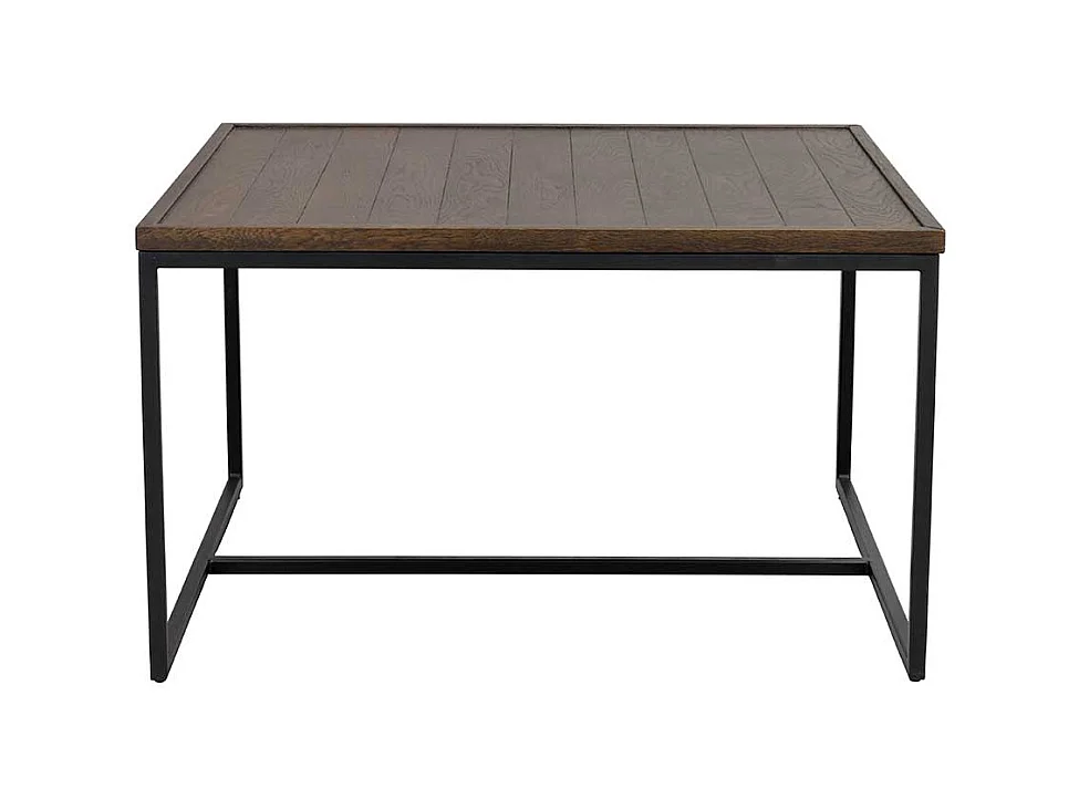 Wohnzimmertisch quadratisch in Eiche braun und Schwarz Skandi Design