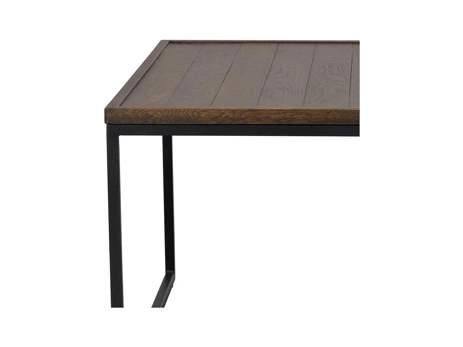 Wohnzimmertisch quadratisch in Eiche braun und Schwarz Skandi Design