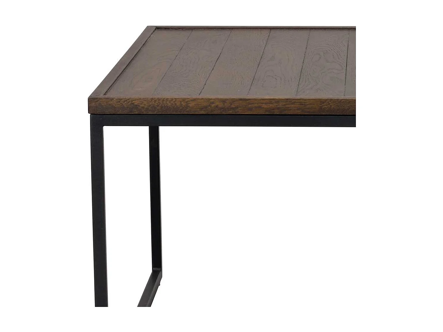 Wohnzimmertisch quadratisch in Eiche braun und Schwarz Skandi Design