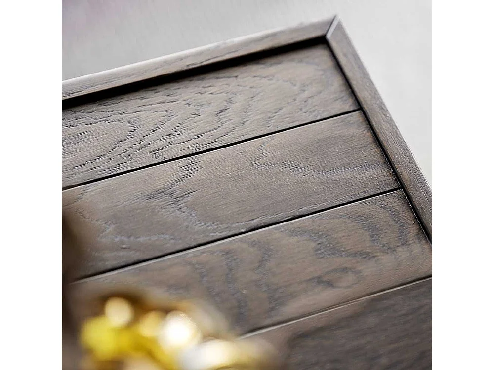 Wohnzimmertisch quadratisch in Eiche braun und Schwarz Skandi Design