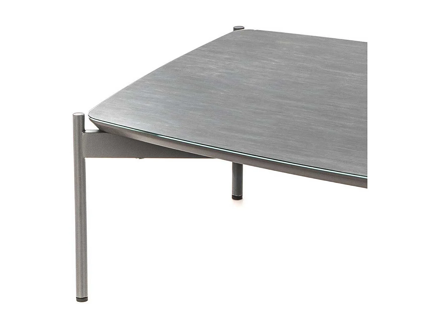 Designercouchtisch in Blaugrau und Dunkelgrau Glas beschichtet