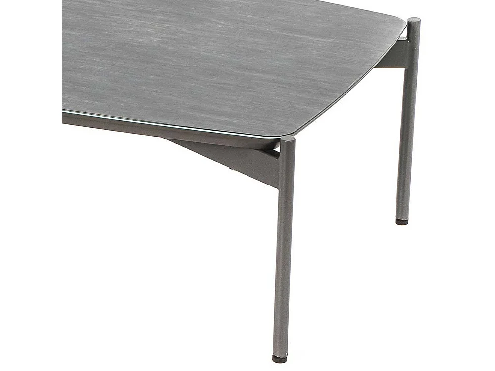 Designercouchtisch in Blaugrau und Dunkelgrau Glas beschichtet